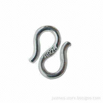 Solid 925 sterling silver/S-shaped necklace clasps